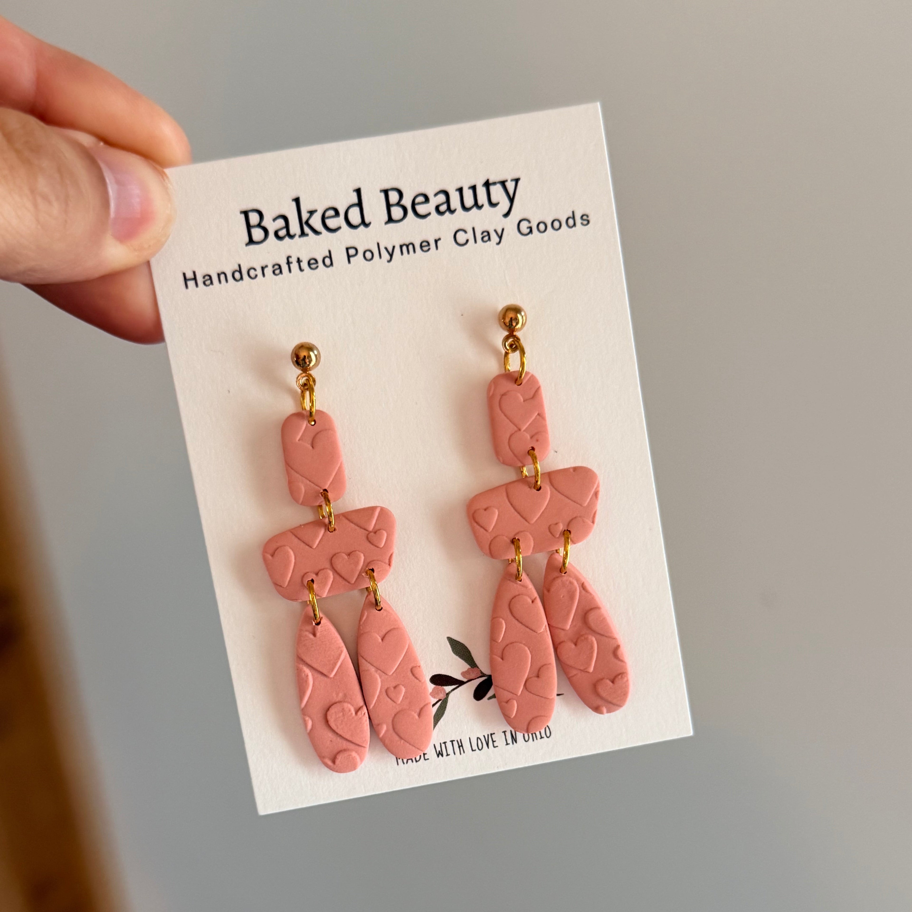 Organic Heart Textured Dangle