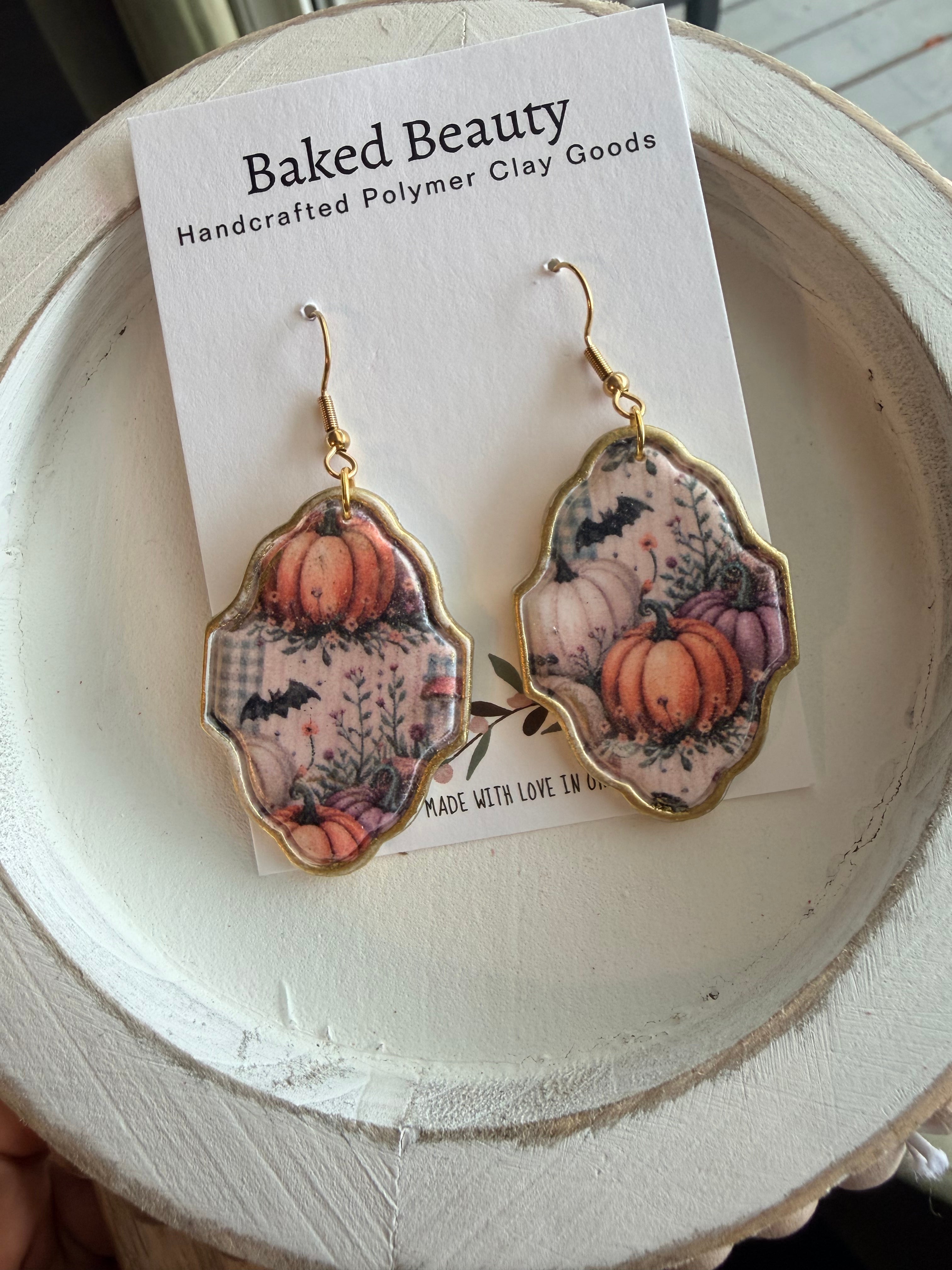 Spooky Pumpkin Framed Dangle